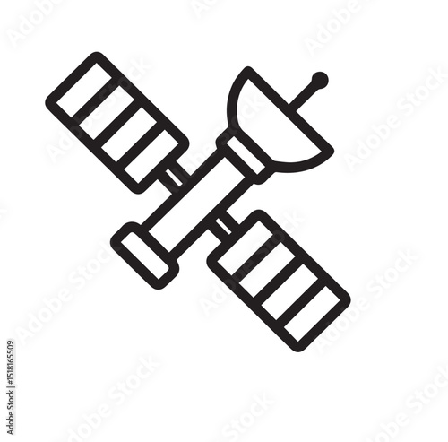 Satellite Line Icon – Minimal Communication or Space Technology Symbol