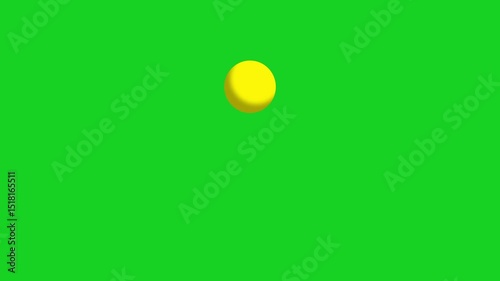 4k bouncing ball drop animation on green screen background