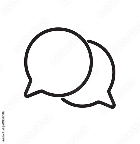 Minimalist Chat Bubble Icon in Line Art Style
