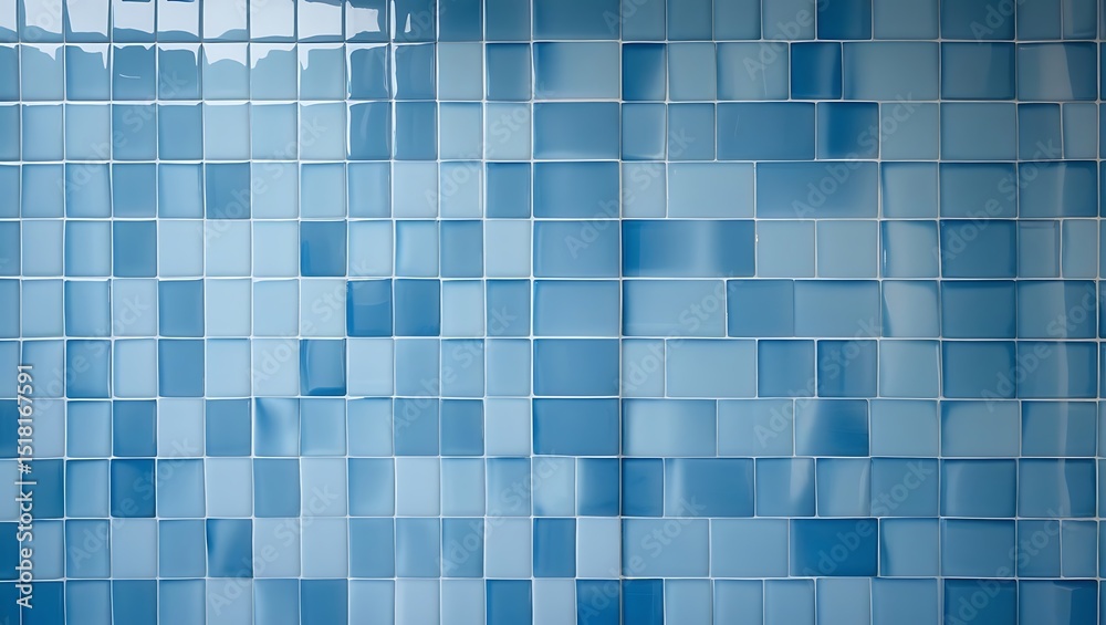 Fototapeta premium Minimalist Blue Tile Interior with Seamless Modern Geometric Design