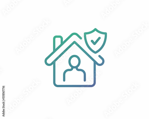 Home Security System Protection Icon for Safe House