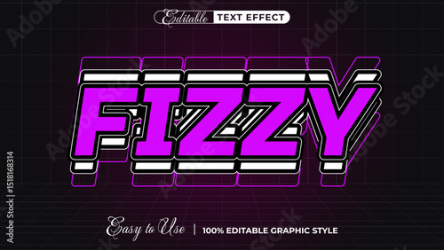 fizzy editable text effect, 3d typography in graphic styles