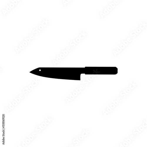 Japanese knife silhouette icon vector flat design.