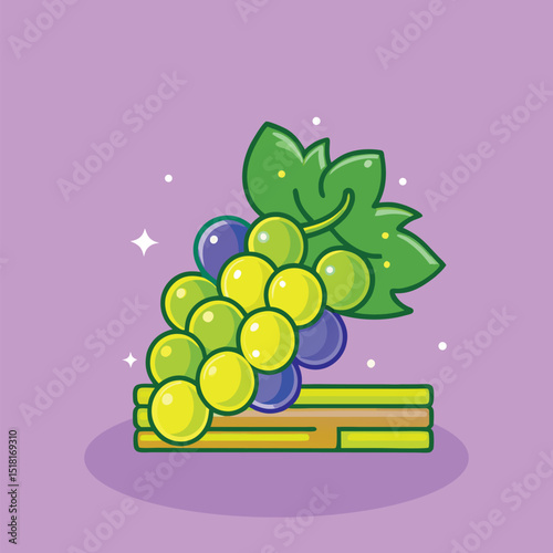 Grapes Icon PNG | Fresh Fruit, Healthy Food, Vineyard Harvest, Juicy Bunch Illustration