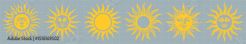 Radiant sunburst vector designs element vector set