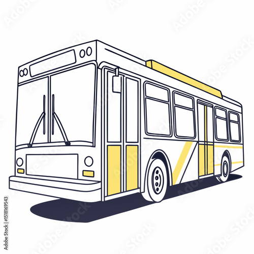 City bus in clean lines and minimalistic design
