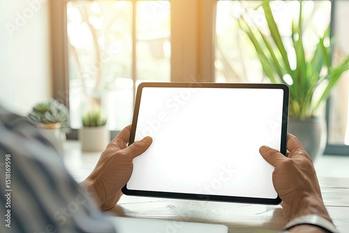 Ultra Hd Image of Hand Touching on Modern Digital Tablet Pc at the Workplace