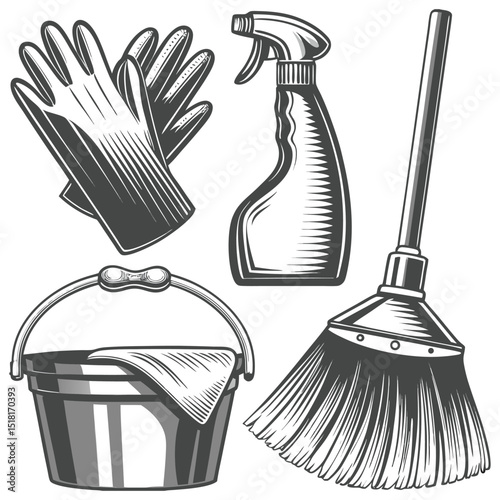 Cleaning Services & Home Care Products Icon Set PNG | Professional Cleaning, Household Care, Sanitation Tools