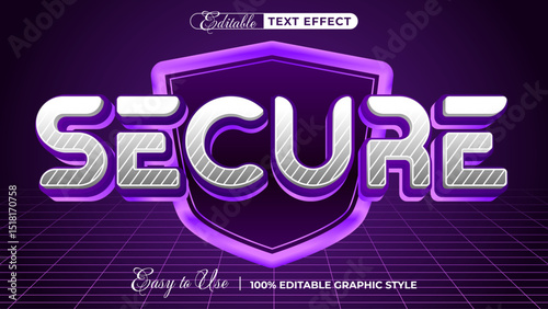 secure editable text effect, 3d typography in graphic styles