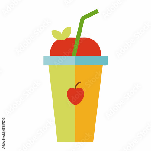 glass of tomato juice and fruits