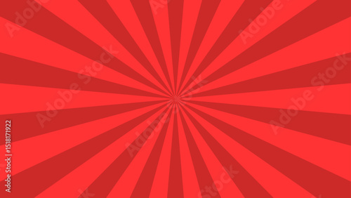 Red pop sunburst background. Pop and bright concentrated lines.