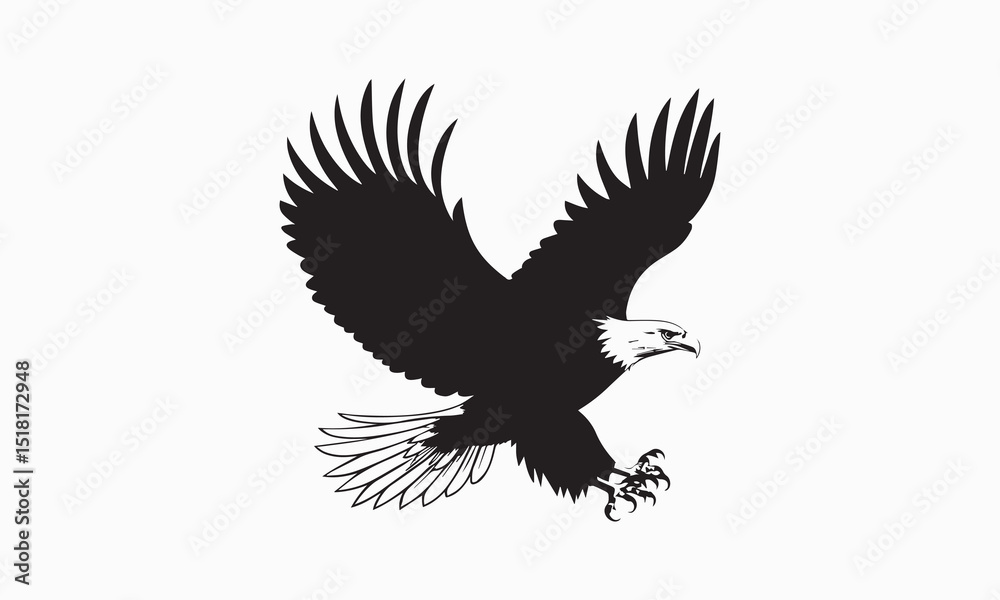 Fototapeta premium Majestic Bald Eagle in Flight