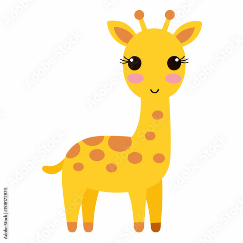 giraffe cartoon isolated on white