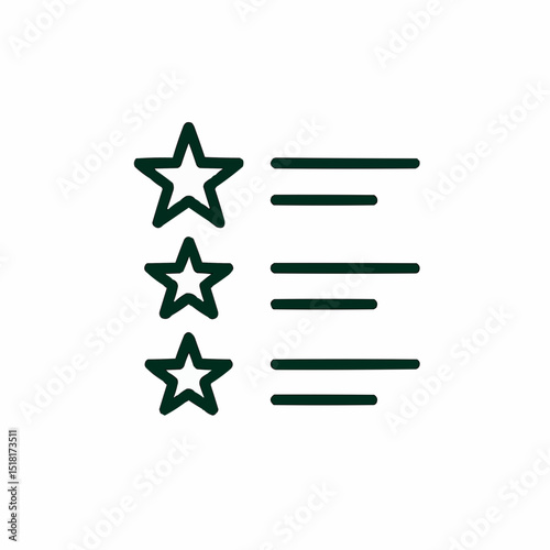 Outlined list with star bullet points — ranked items.