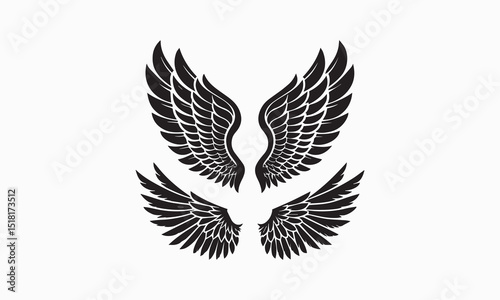 Twin Angel Wings Embrace