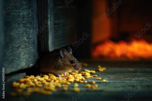 Mice nibbling on crumbs 