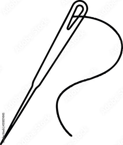 Sewing Needle vector icon. Thread vector sew tailor logo. isolated needle illustration