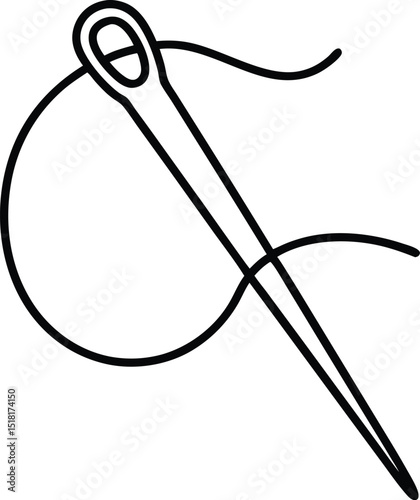 Sewing Needle vector icon. Thread vector sew tailor logo. isolated needle illustration
