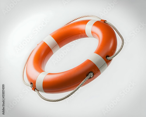 Orange Life Preserver Ring with Rope Safety Equipment