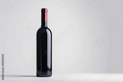 Vibrant Image of Bottle of Wine Isolated on White Background