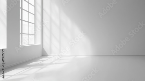 Minimalist Room with Sunlight Streaming In.