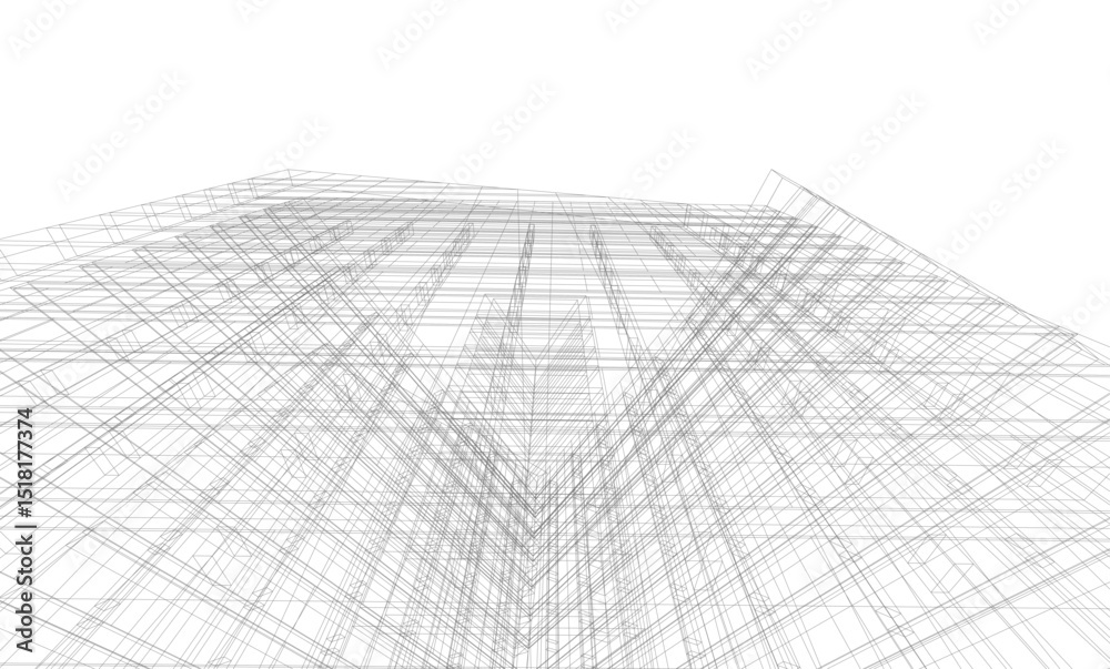 Obraz premium Modern architectural background vector 3d drawing