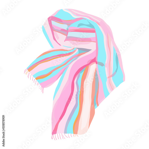 Beach towel illustration pastel scarf vector