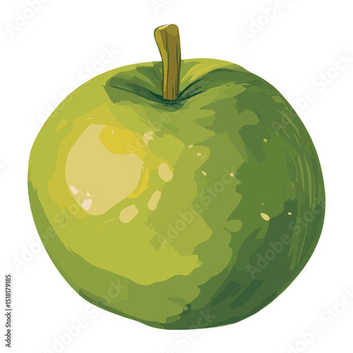Green apple illustration fruit food vector