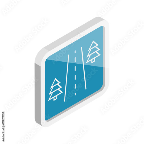 3D Isometric Flat Vector Set of Highway Icons, Road Signs. Item 10