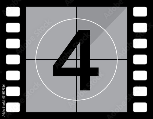 film movie classic number opening vector design countdown