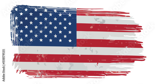 Grunge style united states flag design for independence day celebration and patriotic events