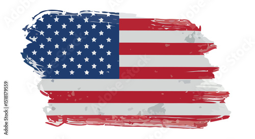 Grunge style american flag design for independence day celebration and patriotic events