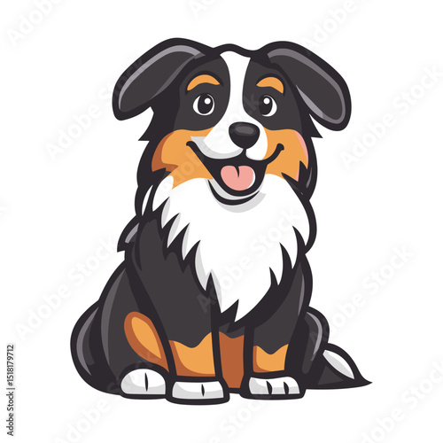 Australian Shepherd dog cartoon animal vector