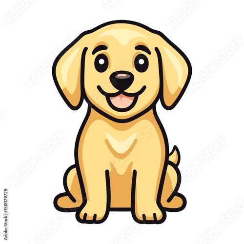 Golden Retriever dog cartoon animal vector