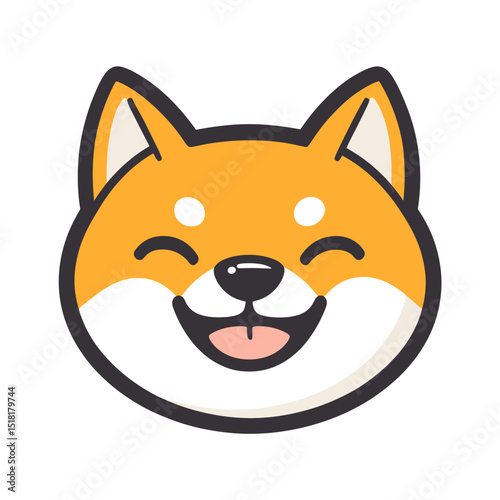 Shiba Inu cartoon smiling shiba vector