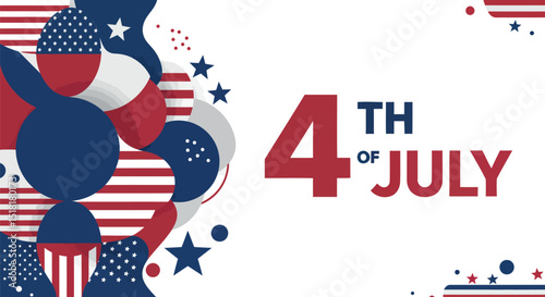 Patriotic 4th of july celebration design with american flag elements