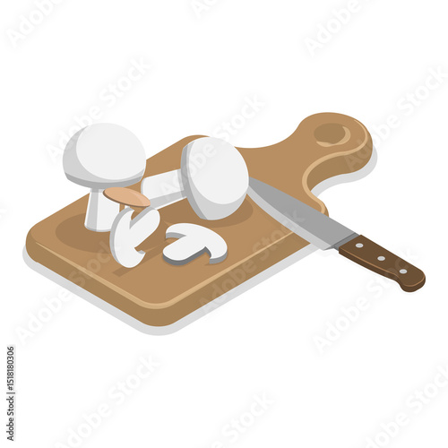 Fototapeta Naklejka Na Ścianę i Meble -  3D Isometric Flat  Set of Cooking Food Process. Item 1
