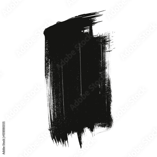 Vertical brush stroke silhouette black art vector