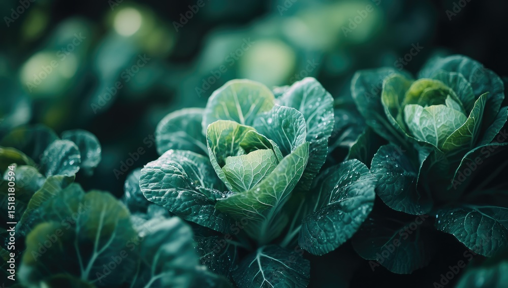 Obraz premium Close-up of vibrant green leafy plants