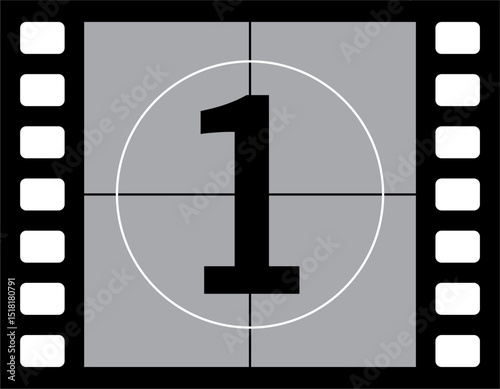 film movie classic number opening vector design countdown