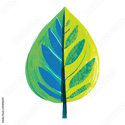 Green sharp leave leaf art illustration vector