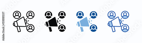 Public Relation Icon Sheet Multiple Style Collection Isolated Vector