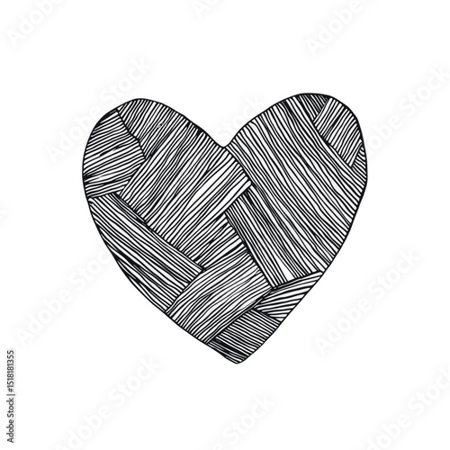 Heart illustration doodle black vector