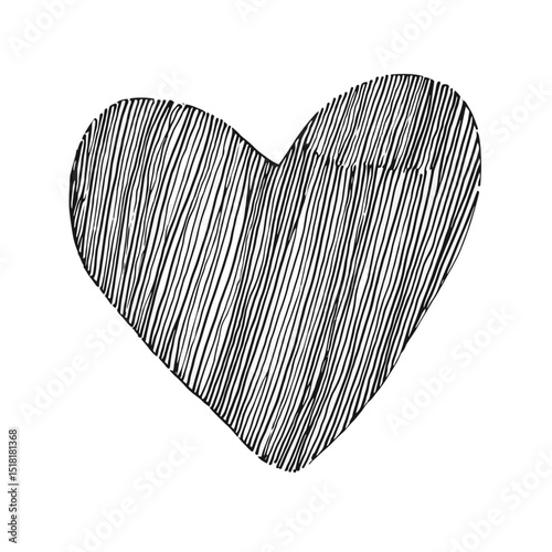 Heart illustration sketch black vector