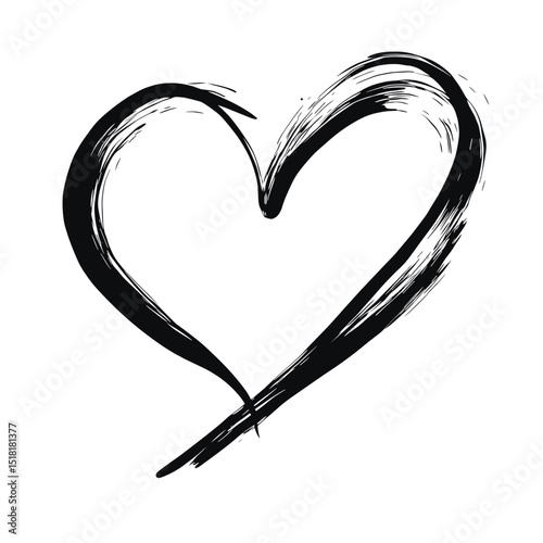 Heart illustration simple black vector