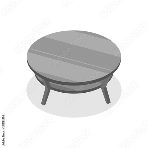 3D Isometric Flat Vector Illustration of Tables Collection, Wooden Furniture. Item 1