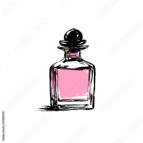 Perfume bottle elegant pink illustration vector