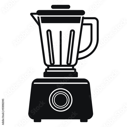 A classic, black and white graphic of a blender.