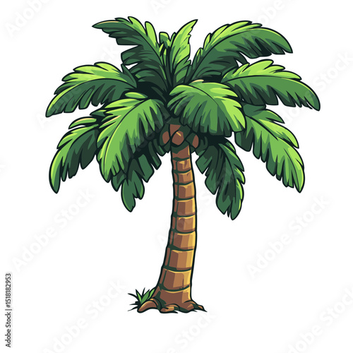 Palm tree icon featuring a lush design suitable for summer themes and tropical settings
