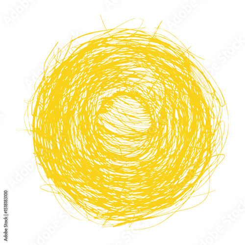 Doodle cute sun scribble yellow illustration vector